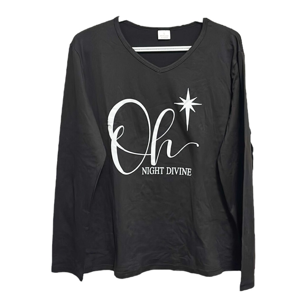 Oh Night Divine Long Sleeve Pajama Top NWOT